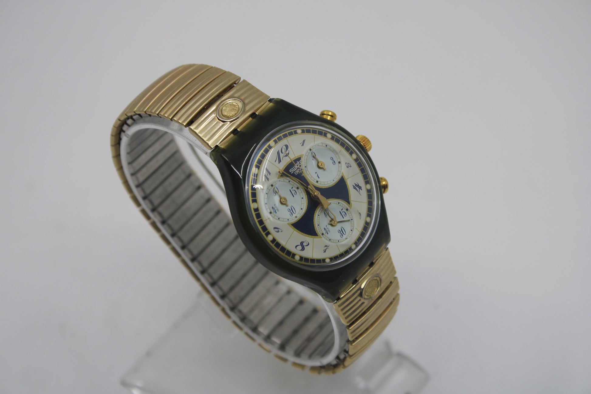 1994 'Volupte' vintage Gents Chrono Swatch SCM104/105, MINT condition, working 100%
