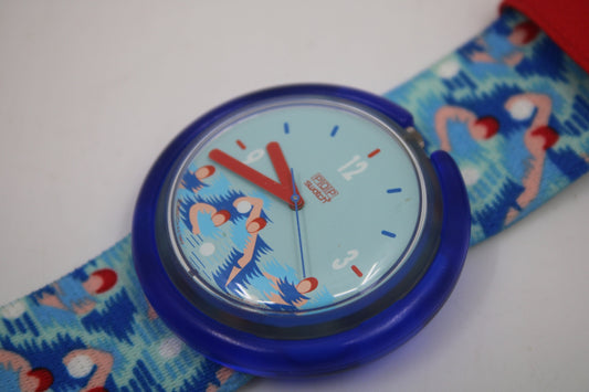 1994, Vintage Pop Swatch, 'Swimmer', PWK194, New Old Stock, Never Worn, working 100%