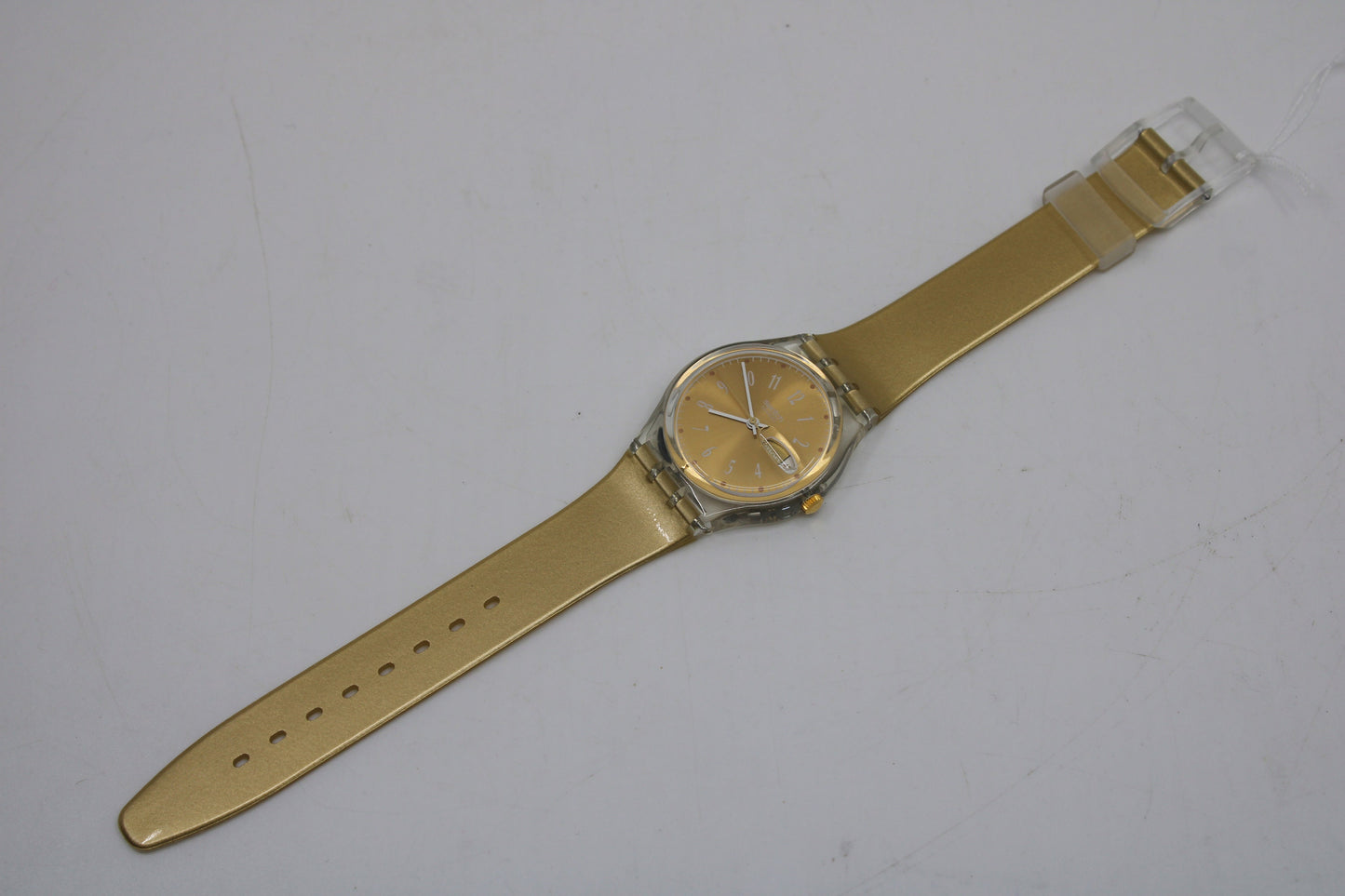 NEW OLD STOCK 1994 Vintage Gents Swatch 'Gold Breeze' GK710, working 100% with the original strap