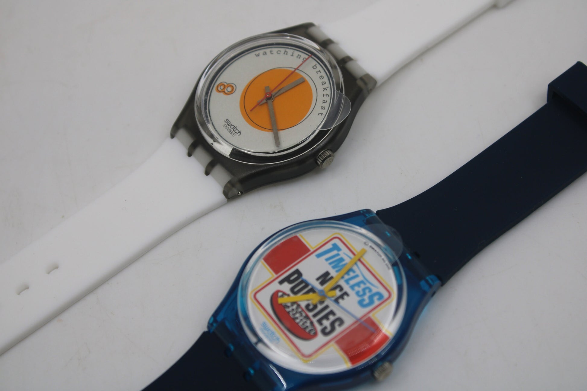 NEW OLD STOCK 1995 Swatch Breakfast Set, GZS13, Sunny Side Up GM135 and Good Morning GN156, New Silicone Straps
