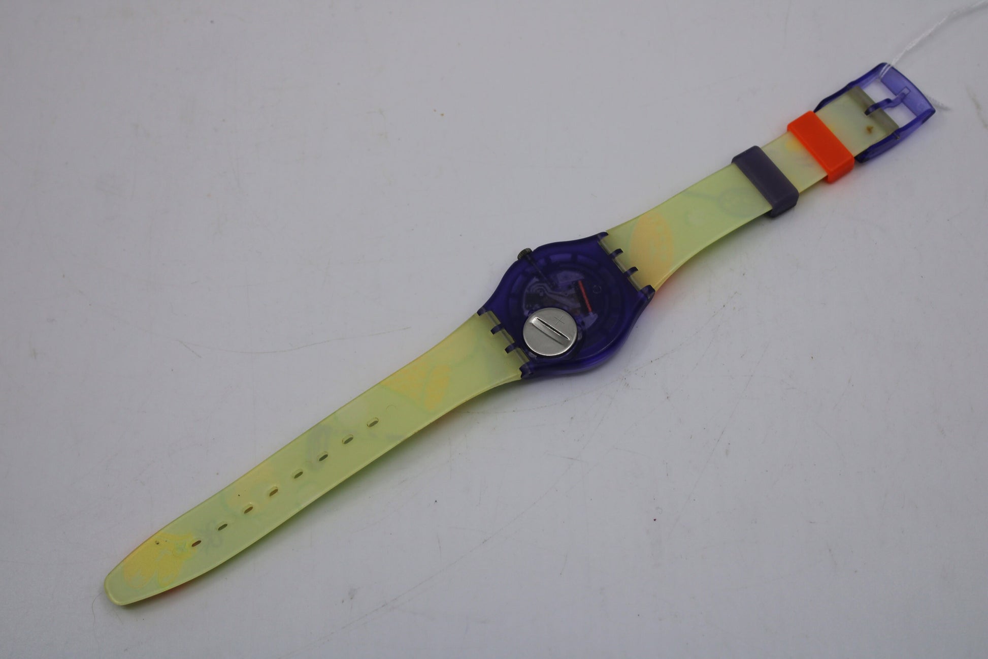 1994 NEW OLD STOCK Vintage Gents Swatch 'Cheerleader' GV107, Never Worn, working 100% with original strap