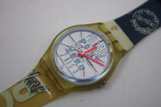 1993 Vintage Gents Swatch 'Space Tracking' GK163, NEW OLD STOCK, Never Used condition, working 100%, with the original strap