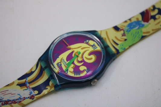 1992 Vintage Gents Swatch 'Perroquet' GN119, NEW Old STOCK, Never Used, NO box, working 100%, with the original strap