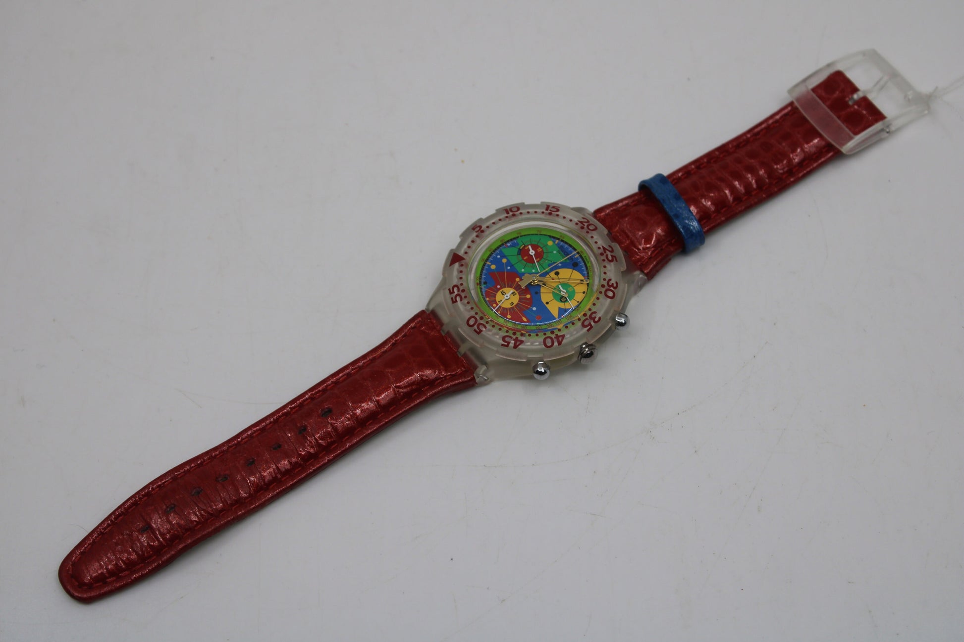 1994 Vintage Swatch Aqua-Chrono Scuba 'Lillibeth' SBK104, New Old Stock, clock working 100%