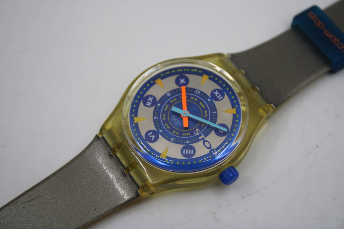 1993 Vintage Gents Stop Swatch 'Metal Flash' SSK104, NEW OLD STOCK, Never Worn, working 100%, Original Strap