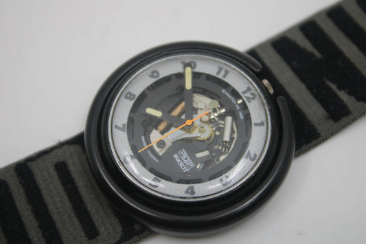 1989, Very Early PopSwatch, 'Knock Out', PWBB139, rough, wearable condition, working 100%