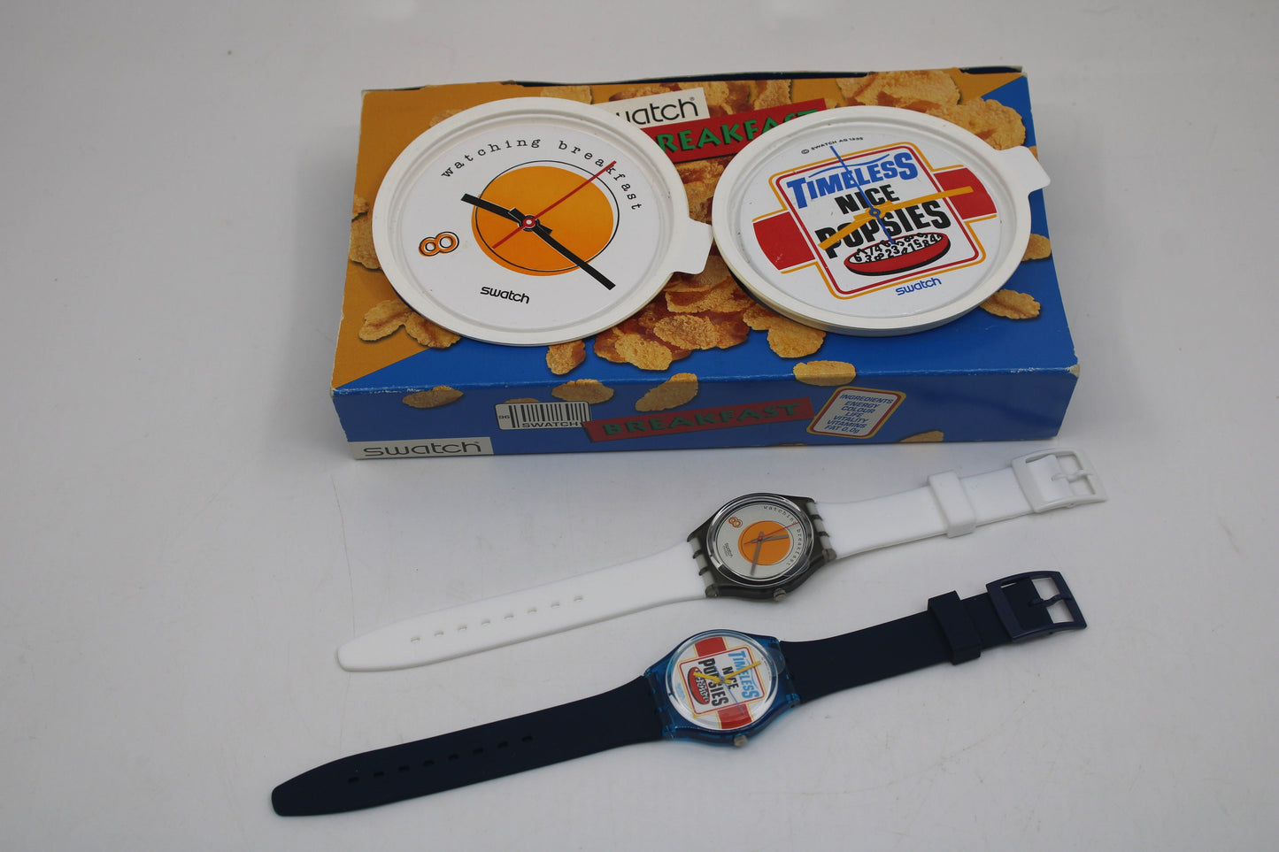 NEW OLD STOCK 1995 Swatch Breakfast Set, GZS13, Sunny Side Up GM135 and Good Morning GN156, New Silicone Straps