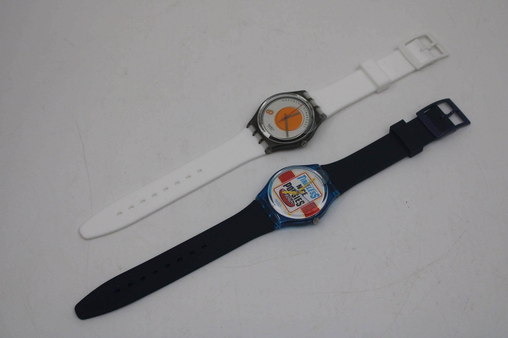 NEW OLD STOCK 1995 Swatch Breakfast Set, GZS13, Sunny Side Up GM135 and Good Morning GN156, New Silicone Straps