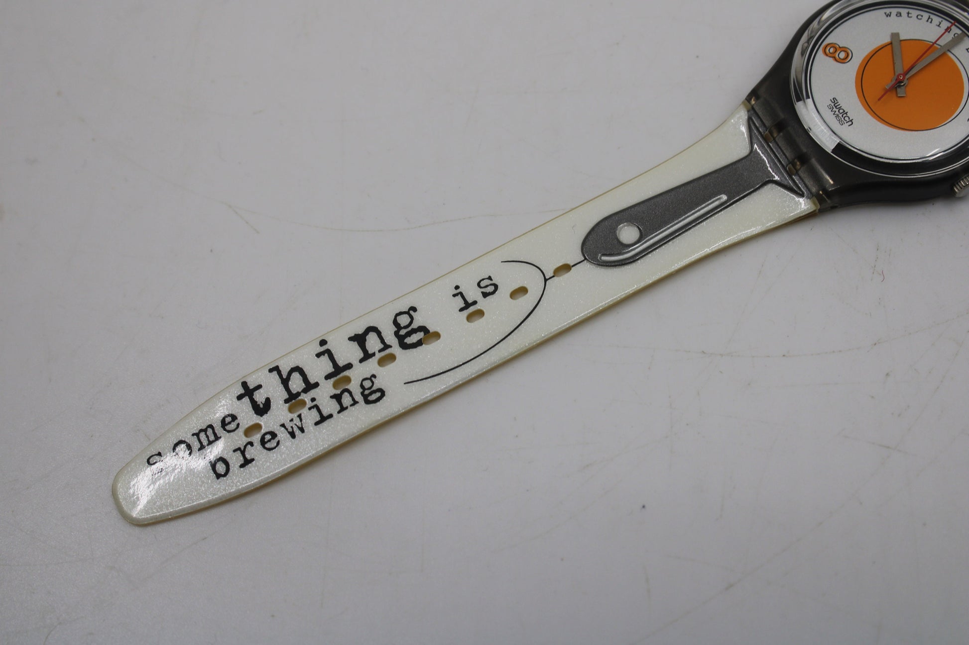 1995 Vintage Gents Swatch 'Sunny Side Up' GM135, NEW OLD STOCK, Never Used condition, working 100%, with the original strap