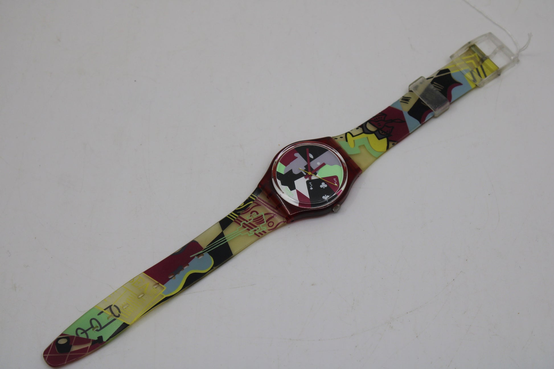 1991, Vintage Gents Swatch, 'Cubistic Rap', GR110, NO Box, Nice, Used Condition, Working 100%