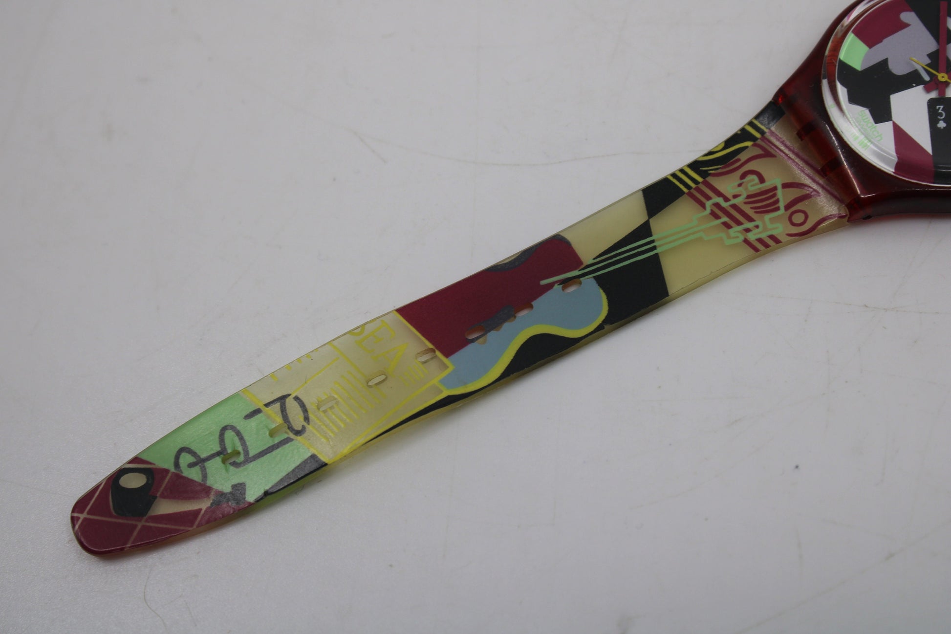 1991, Vintage Gents Swatch, 'Cubistic Rap', GR110, NO Box, Nice, Used Condition, Working 100%