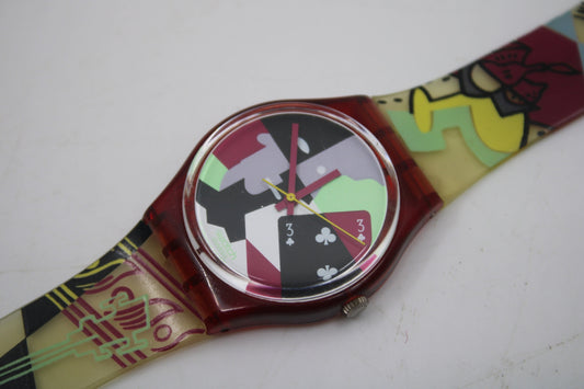 1991, Vintage Gents Swatch, 'Cubistic Rap', GR110, NO Box, Nice, Used Condition, Working 100%