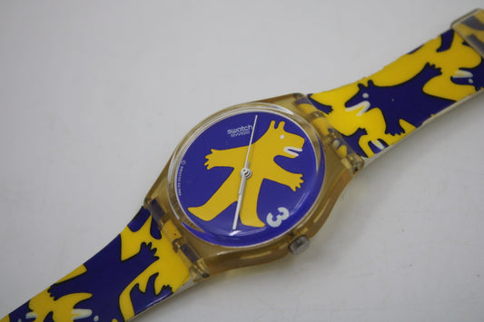 1994, Vintage Gents Swatch, 'Bestione', GJ112, NO box, Very Good, Nice, Used Condition, working 100%