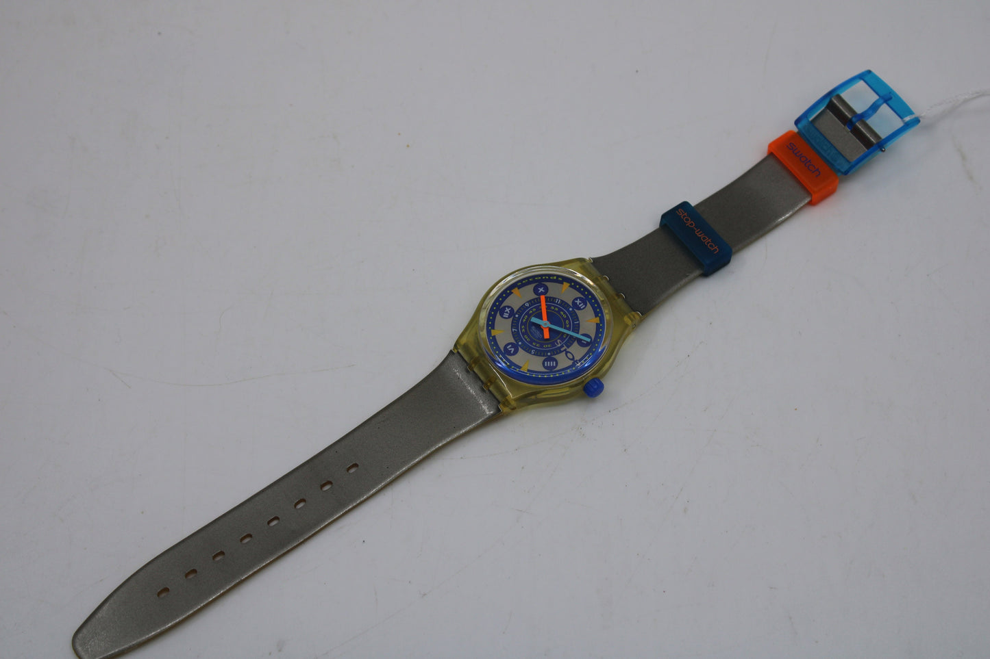 1993 Vintage Gents Stop Swatch 'Metal Flash' SSK104, NEW OLD STOCK, Never Worn, working 100%, Original Strap