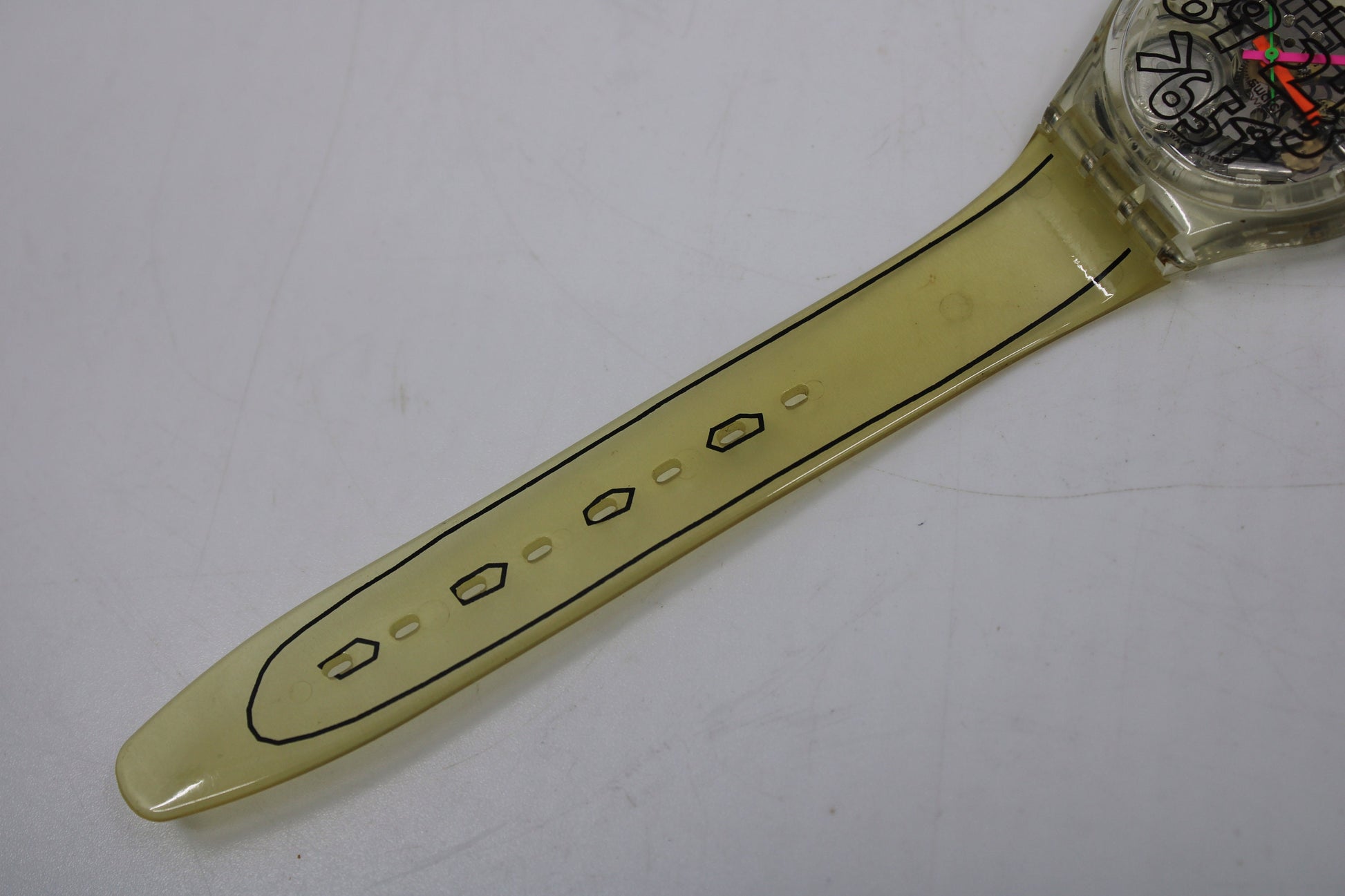 MINT 1992 Vintage Gents Swatch 'Scribble' GZ124, working 100% with the original, NOT wearable strap