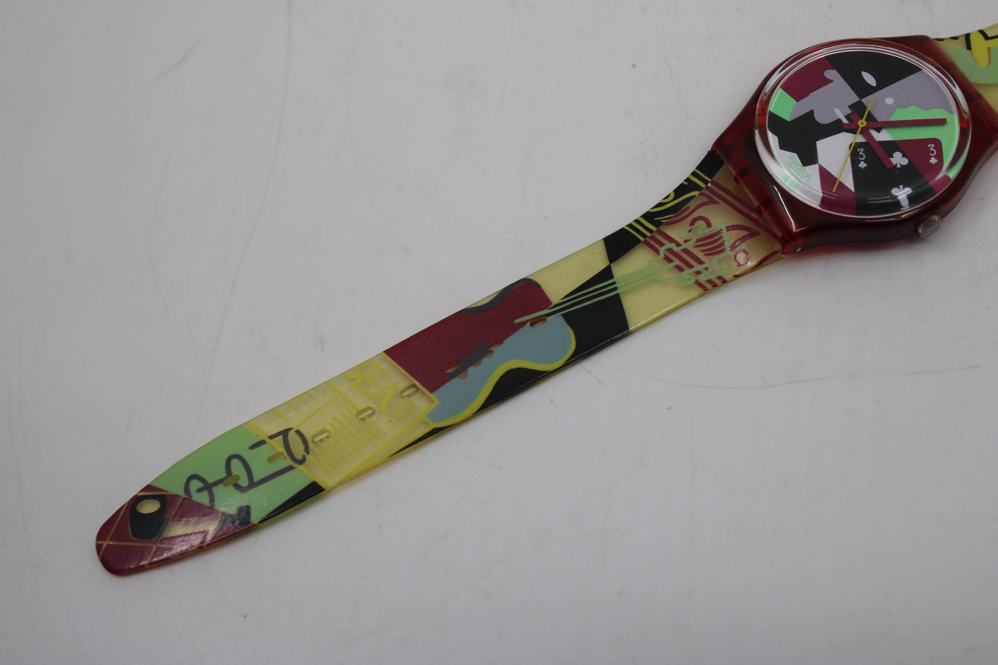 1991, Vintage Gents Swatch, 'Cubistic Rap', GR110, NO Box, Nice, Used Condition, Working 100%