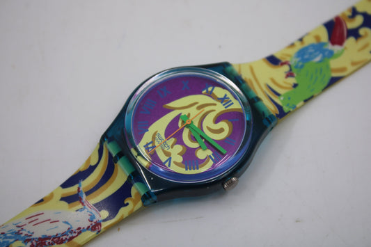 1992 Vintage Gents Swatch 'Perroquet' GN119, VERY good, used condition, working 100%, with the original strap