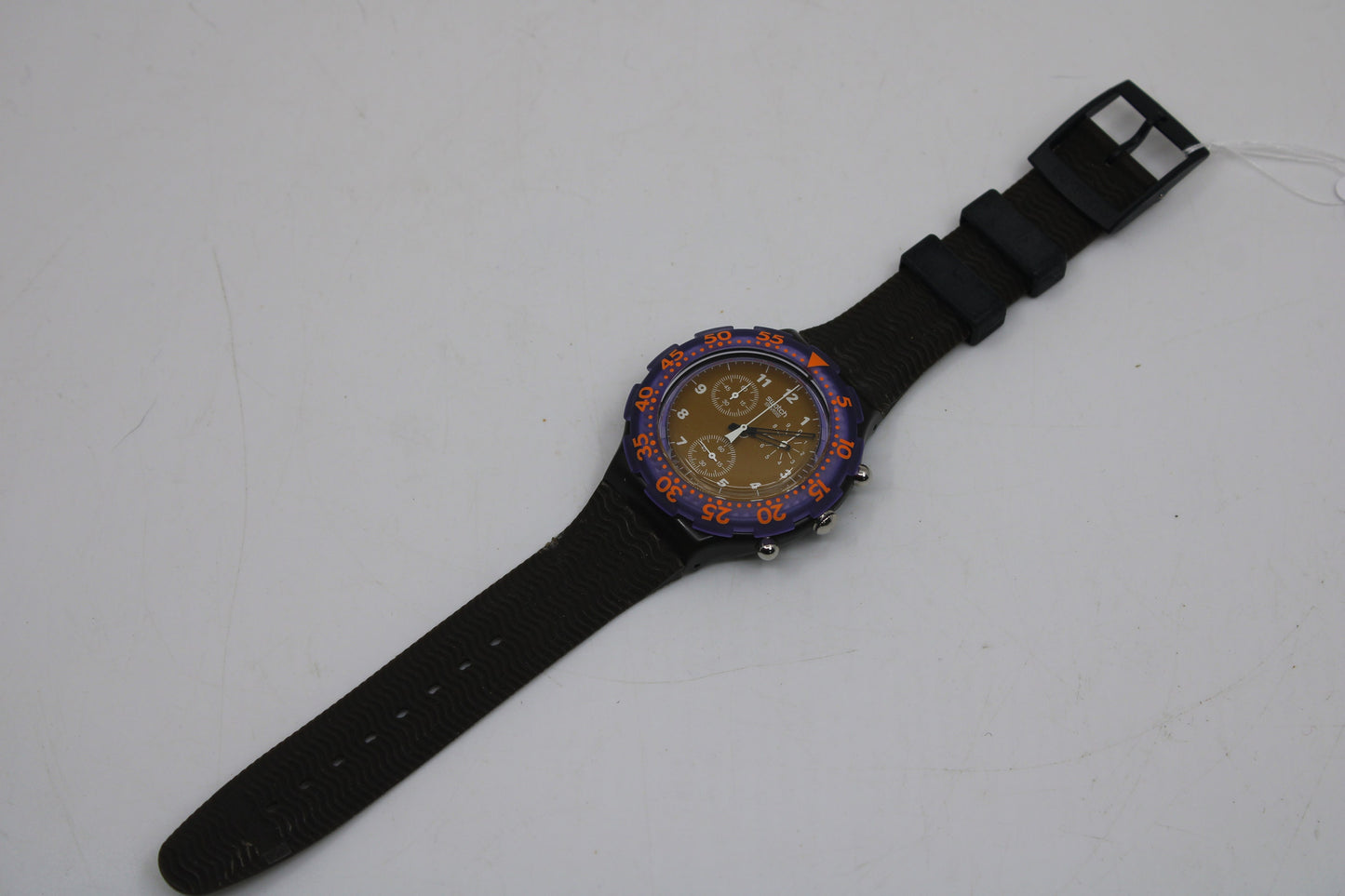 1995 Vintage Swatch Aqua-Chrono Scuba 'AC Brown' SBB102, very nice condition, clock working 100%,