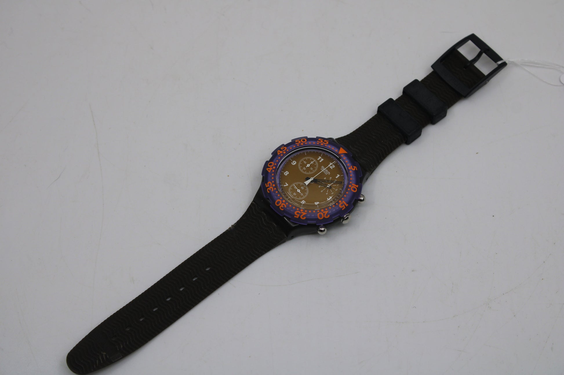 1995 Vintage Swatch Aqua-Chrono Scuba 'AC Brown' SBB102, very nice condition, clock working 100%,