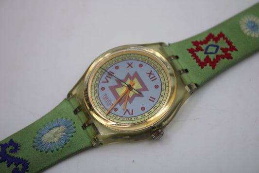 1993 Vintage Gents Swatch 'Cuzco' GK154, in a very nice, used condition, working 100% with original strap
