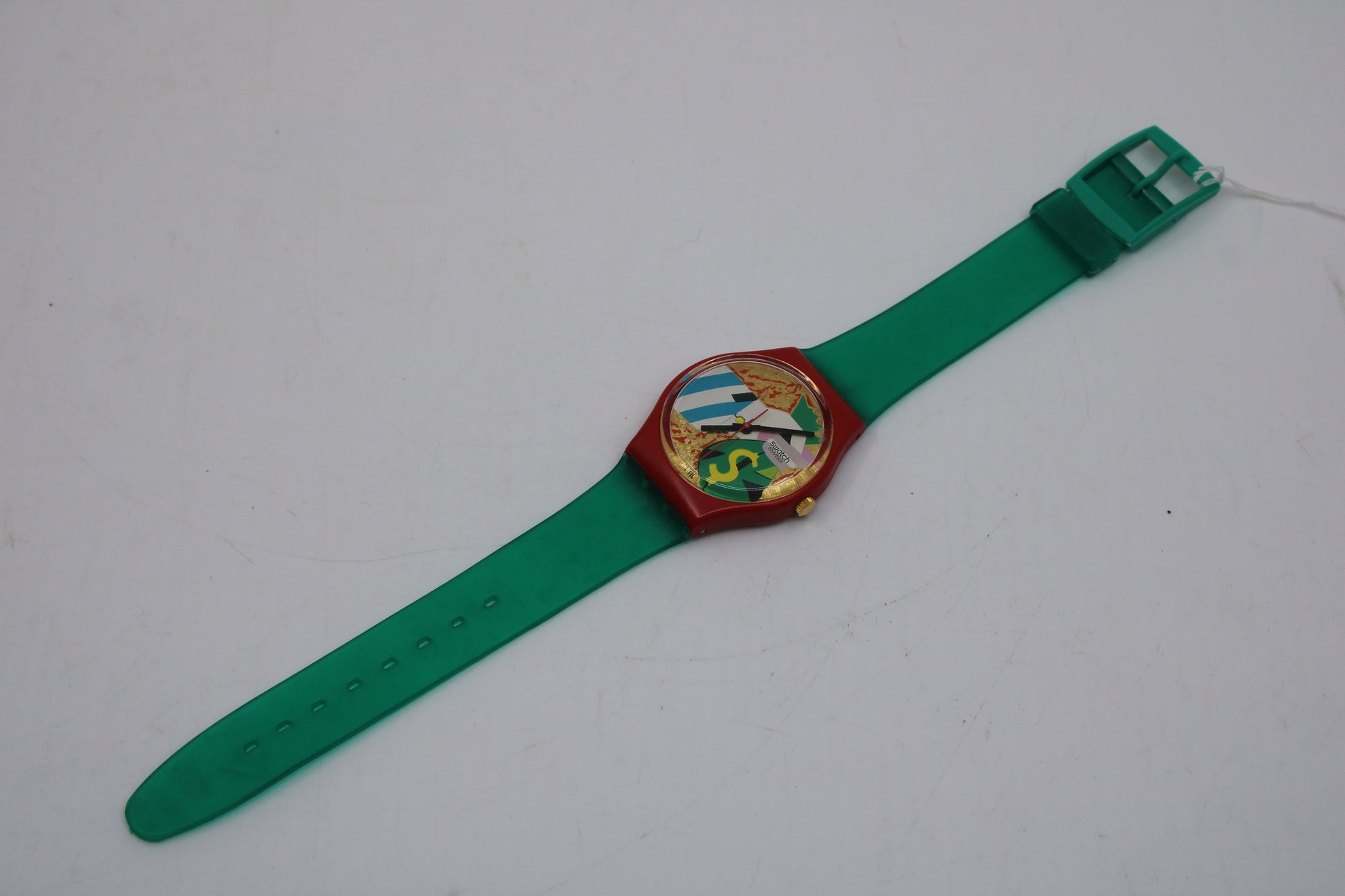 1993, Vintage Gents Swatch, 'Collage Dore', GR116, VERY nice condition, 100% working BRAND NEW strap
