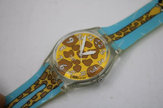 2003, Vintage Gents Swatch, 'Stretchy', GE119, NO box, Very Good, Nice, Used Condition, working 100%