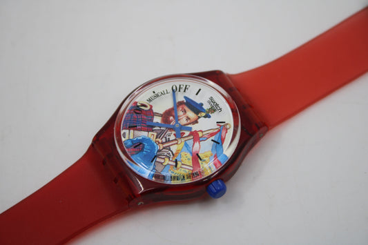 1995 Vintage Musicall Gents Swatch 'Dudelsack' SLR101, in MINT condition, clock working 100%, non-original strap