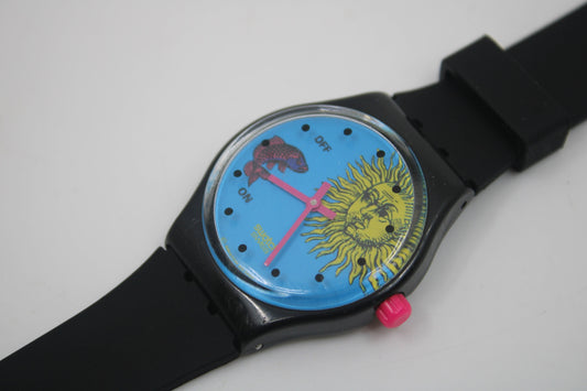1993 Vintage Musicall Swatch 'Europe in Concert' SLB101, Jean Michel Jarre, NICE, used condition, working 100% with non-original strap