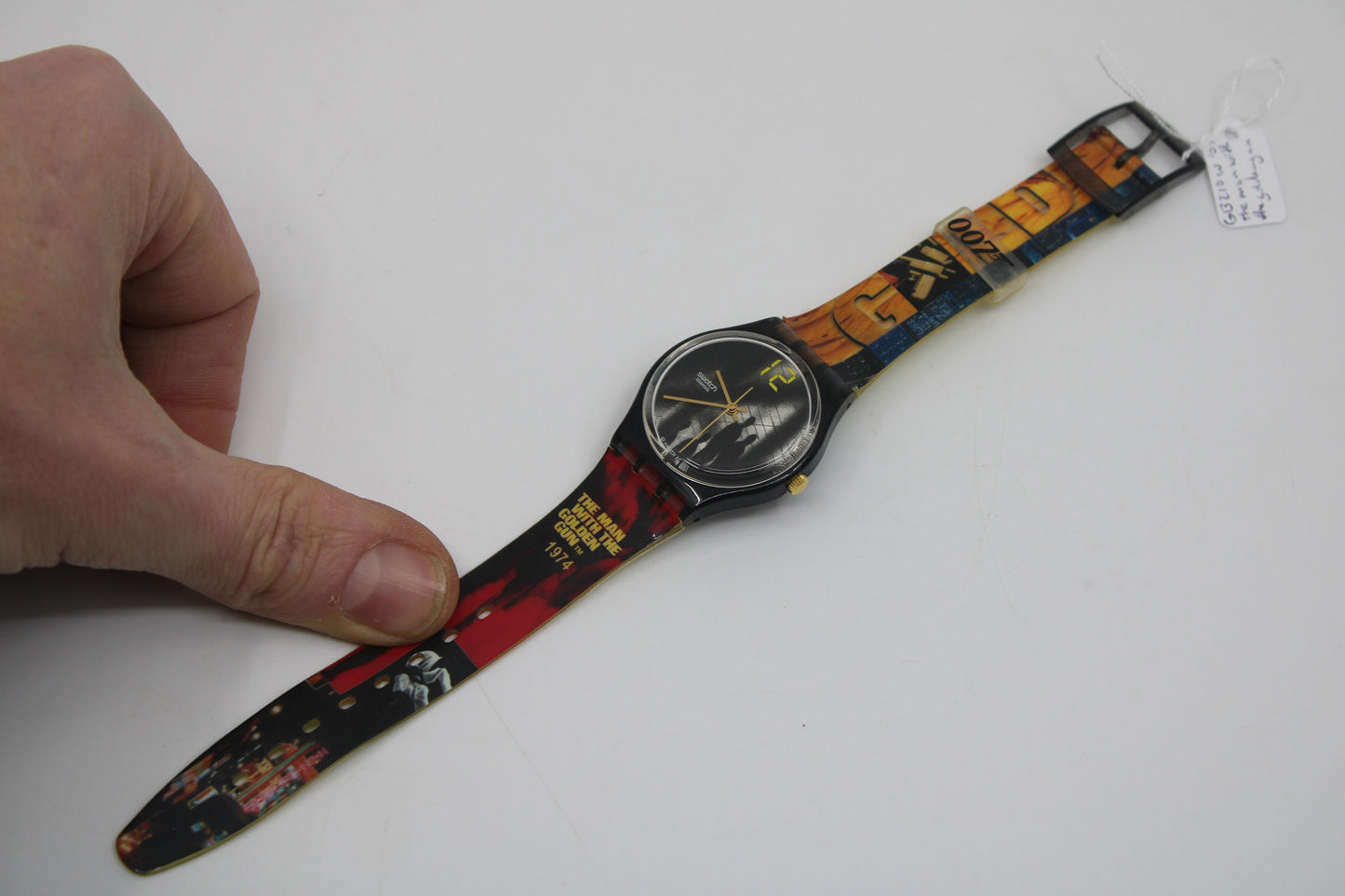 2001, Vintage Gents Swatch, 'The man with the golden gun', GB210, NO box, Good Condition, working 100%, Original Strap