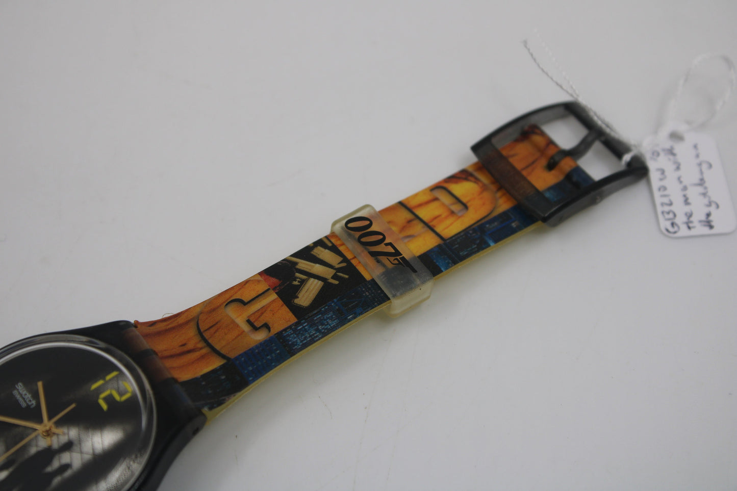 2001, Vintage Gents Swatch, 'The man with the golden gun', GB210, NO box, Good Condition, working 100%, Original Strap