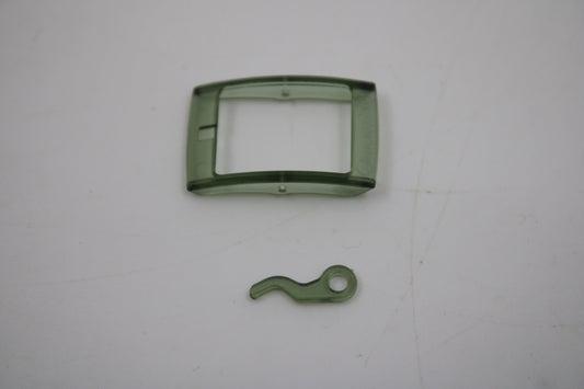 1990s, Vintage Original Swatch Buckle + pin ONLY, for LADIES only, translucent dark GREEN