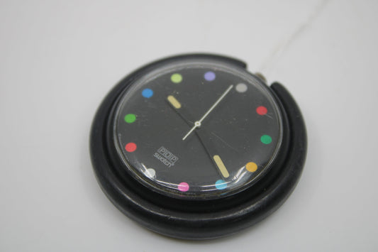 1989, Very Early PopSwatch, 'Rush Hour', PWBB109, good, used condition, working 100%, NO strap