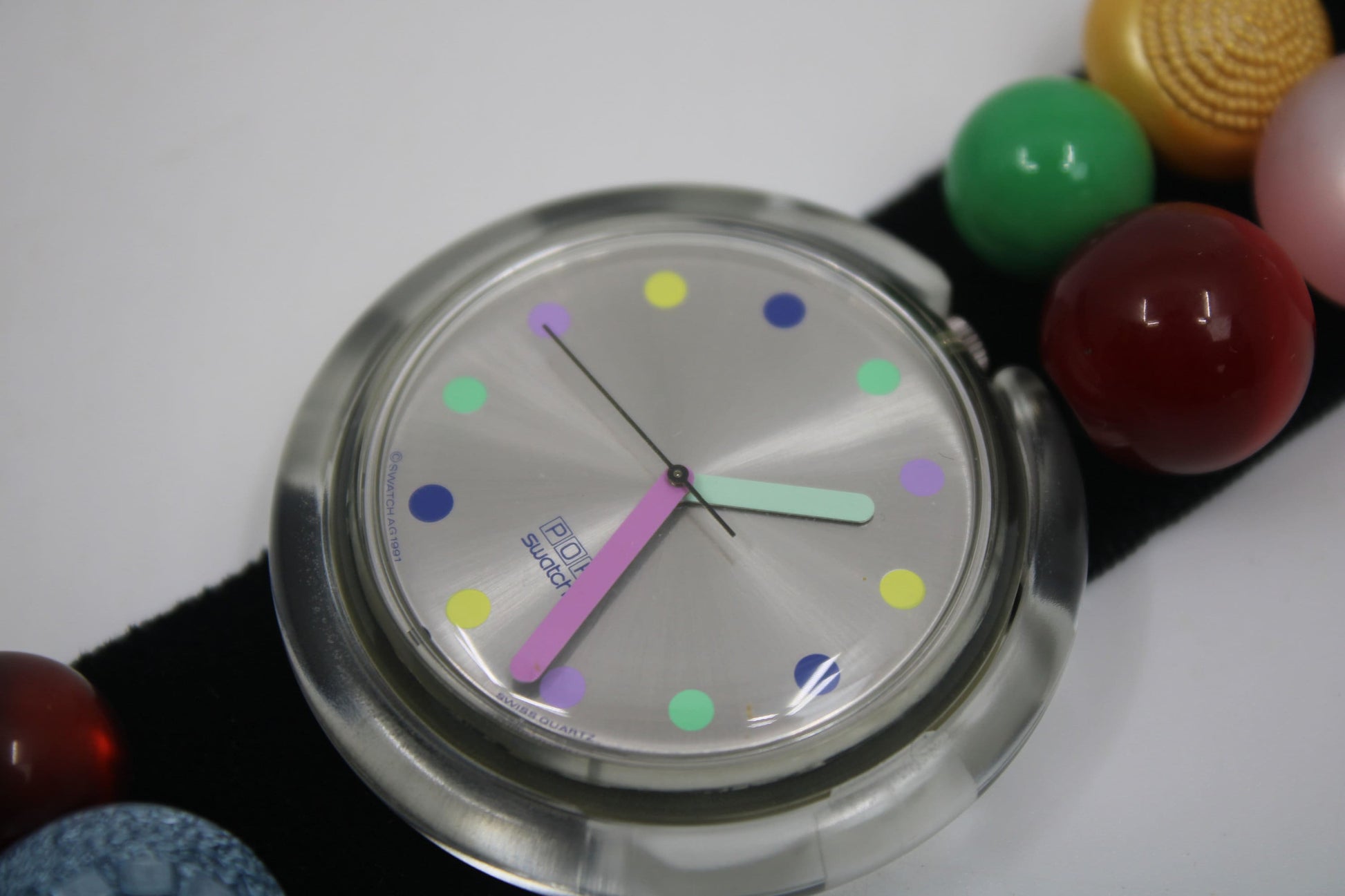 1991, Very Early PopSwatch, X-mas special, 'Bottone', PWK153, NEW OLD STOCK, Never Used, New Battery, Working 100%