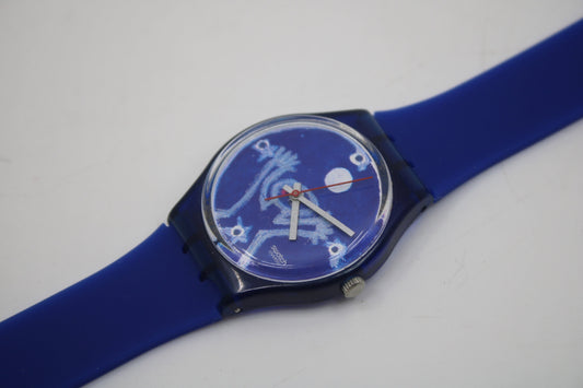 1997 Vintage Gents Swatch 'Moonchild' GN173, in good, used and wearable condition, working 100% NON-Original Strap