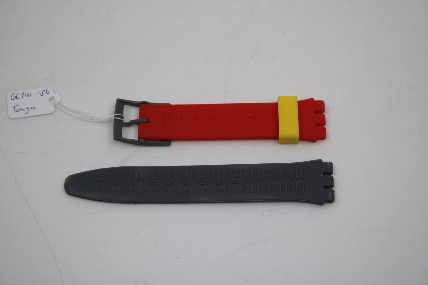 1986 Swatch Gents 17mm, 'Tonga', GL100, NON-original brandnew silicone strap