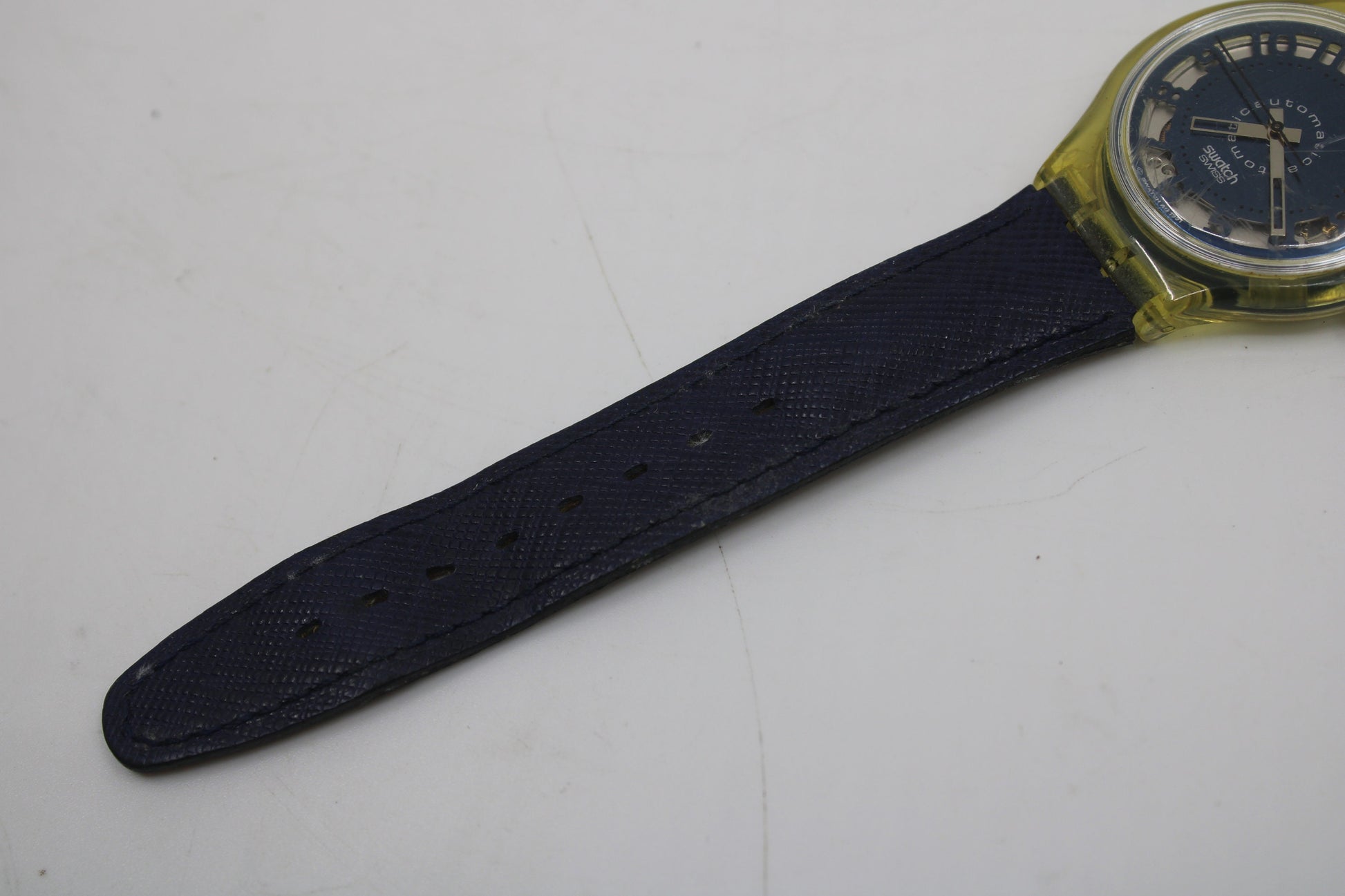 1992 'Montenapoleone' Vintage Gents Automatic Swatch SAK103, NO box, nice, used condition, original, leather strap