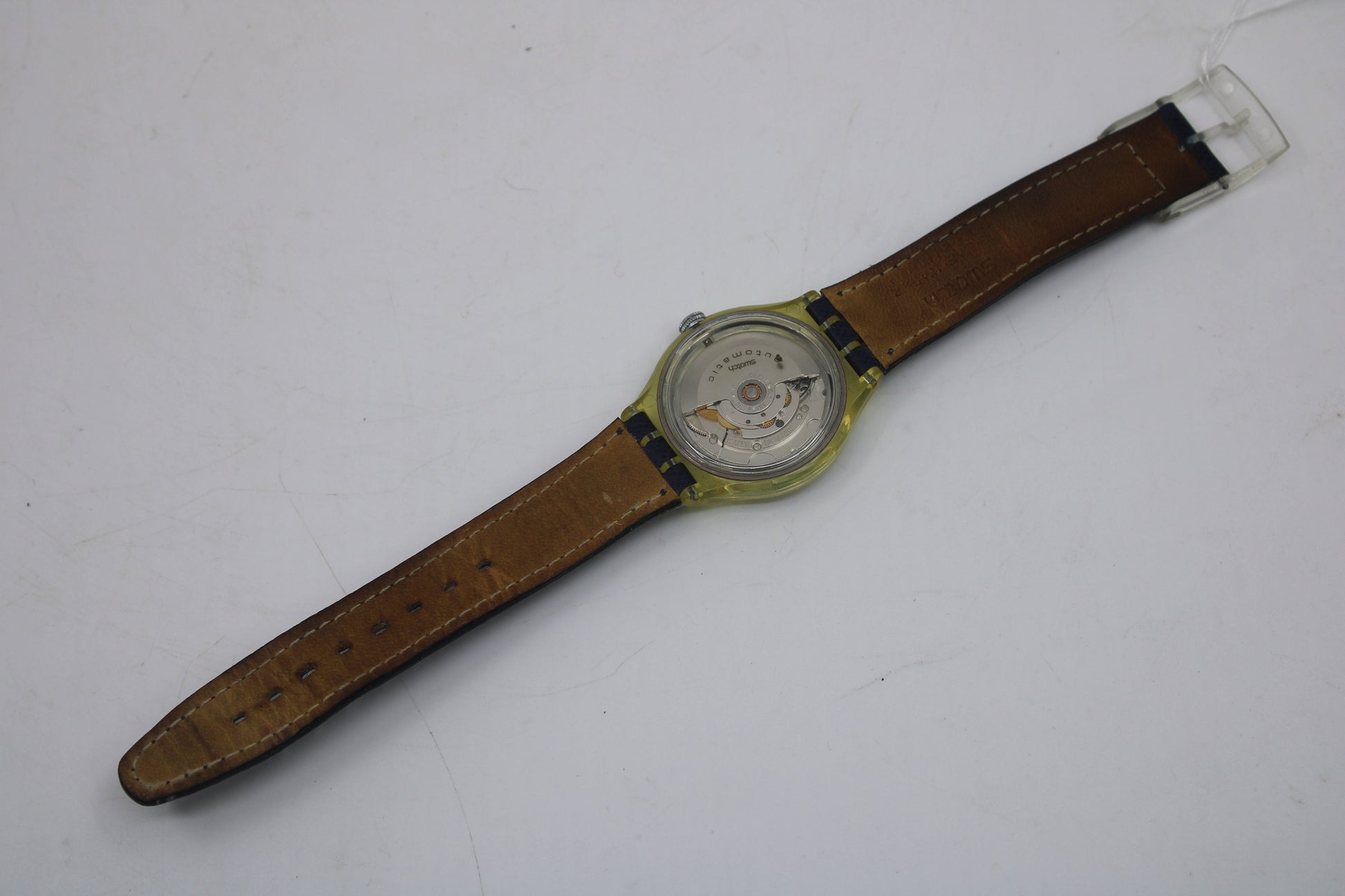 1992 'Montenapoleone' Vintage Gents Automatic Swatch SAK103, NO box, nice, used condition, original, leather strap