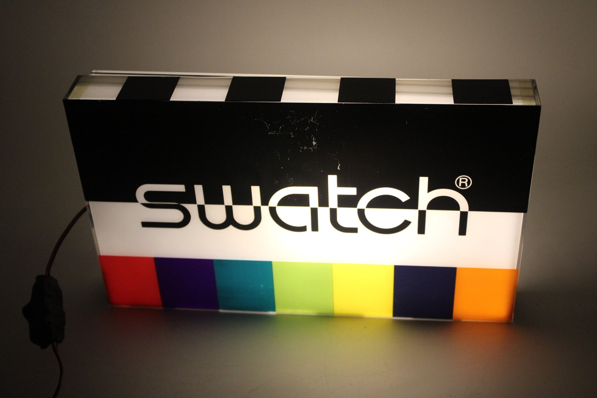 Very rare original Swatch plastic box, upcycable as a light or lamp?