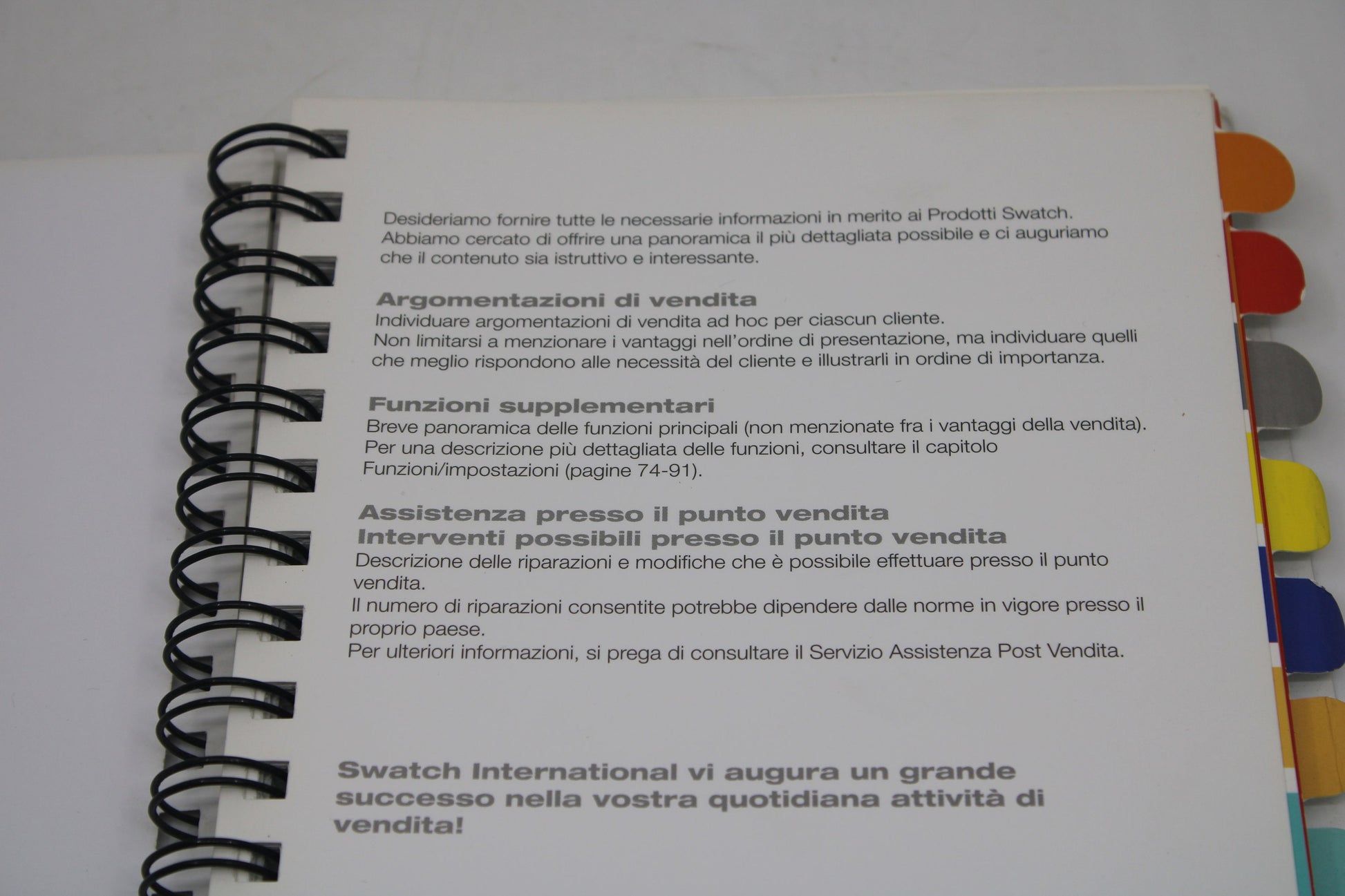 Very rare Italian Swatch resellers handbook, not available to the public