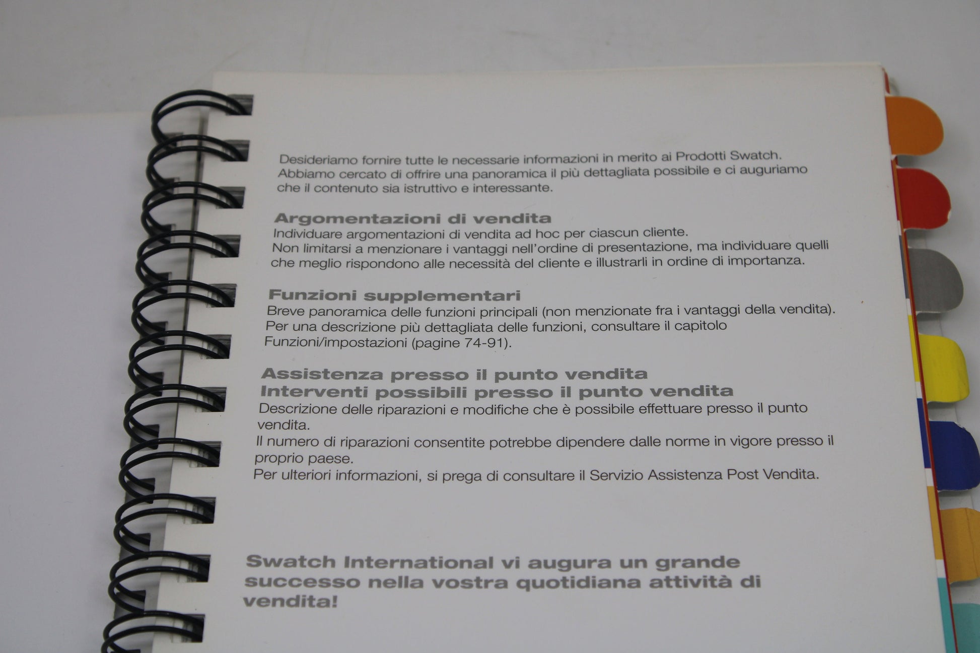 Very rare Italian Swatch resellers handbook, not available to the public