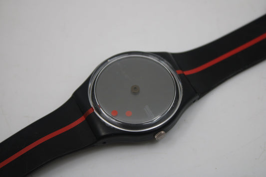1990 Vintage Gents Swatch '360 Rosso Sur Blackout' GZ119, very good condition, working 100%