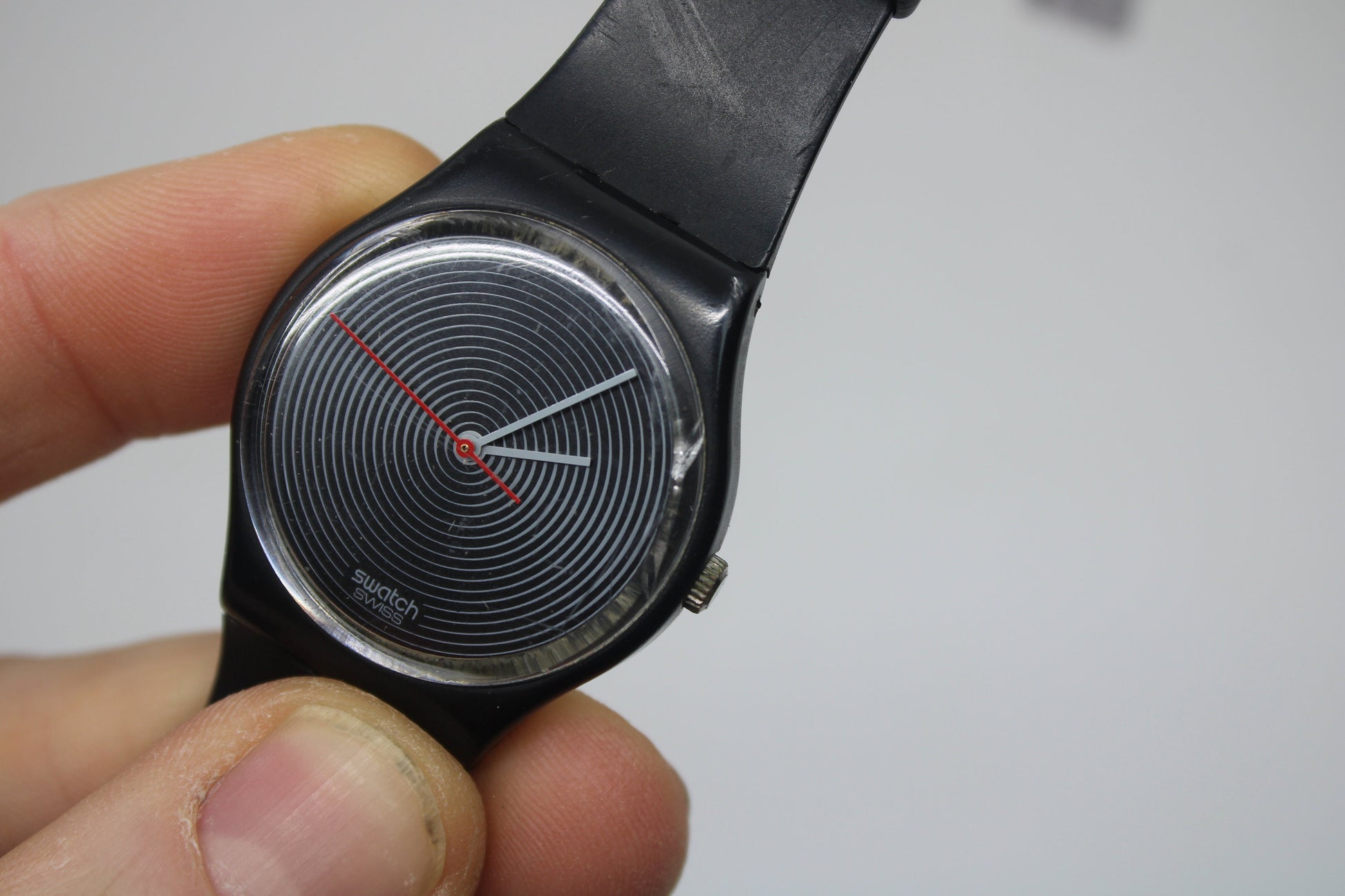 1986, Swatch, Gents, 'Soto', GB109, VERY Nice Condition, 100% working, CRACKED crystal
