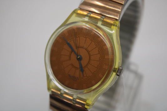 1990, Vintage Gents Swatch, 'Copper Dusk' GK127/128, NO box, Nice, Used Condition, working 100%