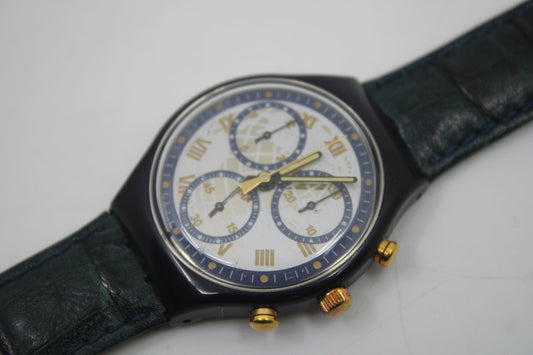 1992 Vintage Swatch Chrono 'Timeless' SCN104, in a used condition, working 100%, NON-original strap