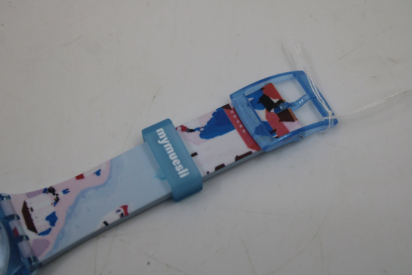 Vintage Gents Swatch 'MyMuesli' Postcard Promo GS147D, NEW OLD STOCK, Never Worn, working 100% with original strap