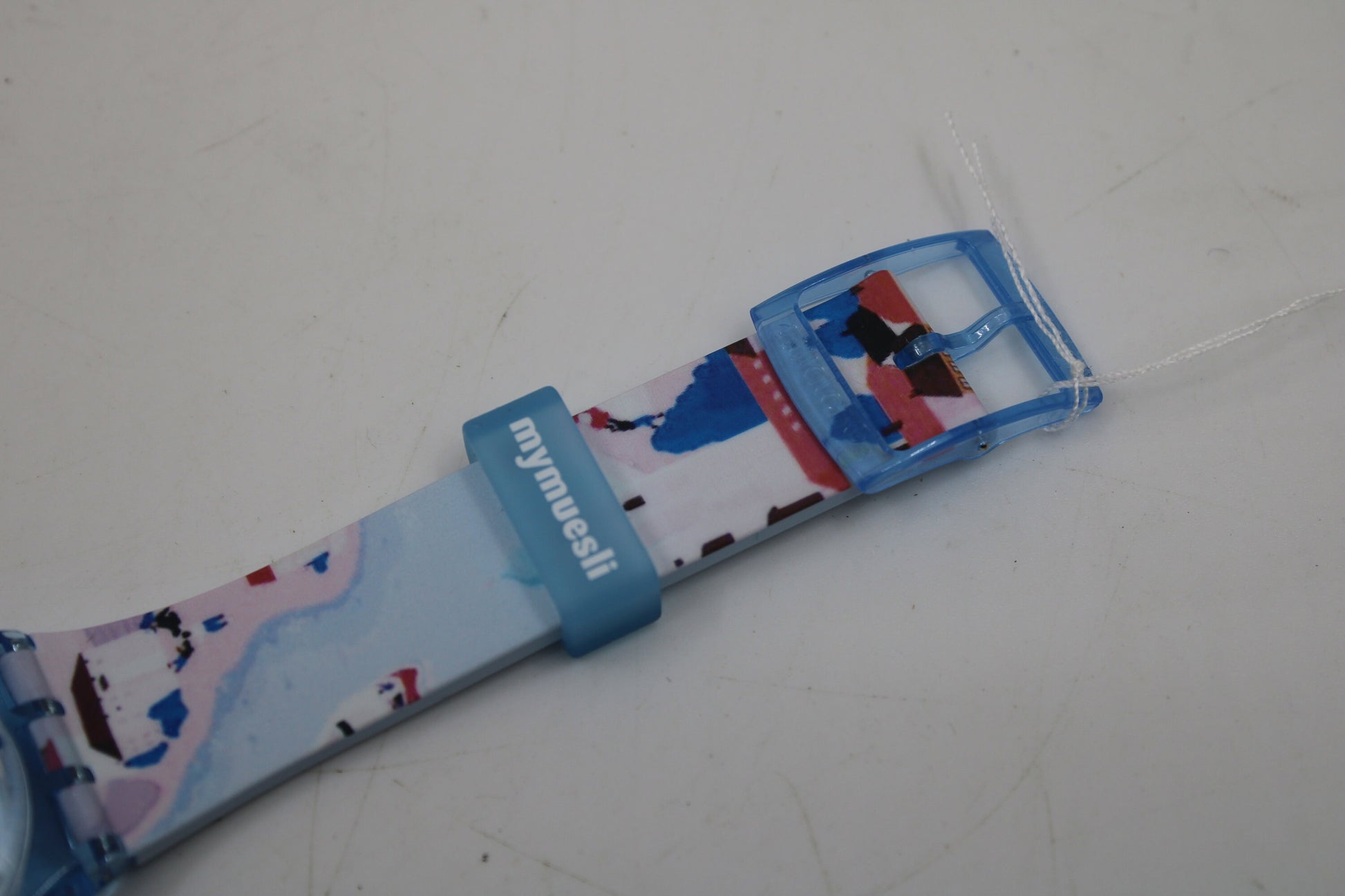 Vintage Gents Swatch 'MyMuesli' Postcard Promo GS147D, NEW OLD STOCK, Never Worn, working 100% with original strap