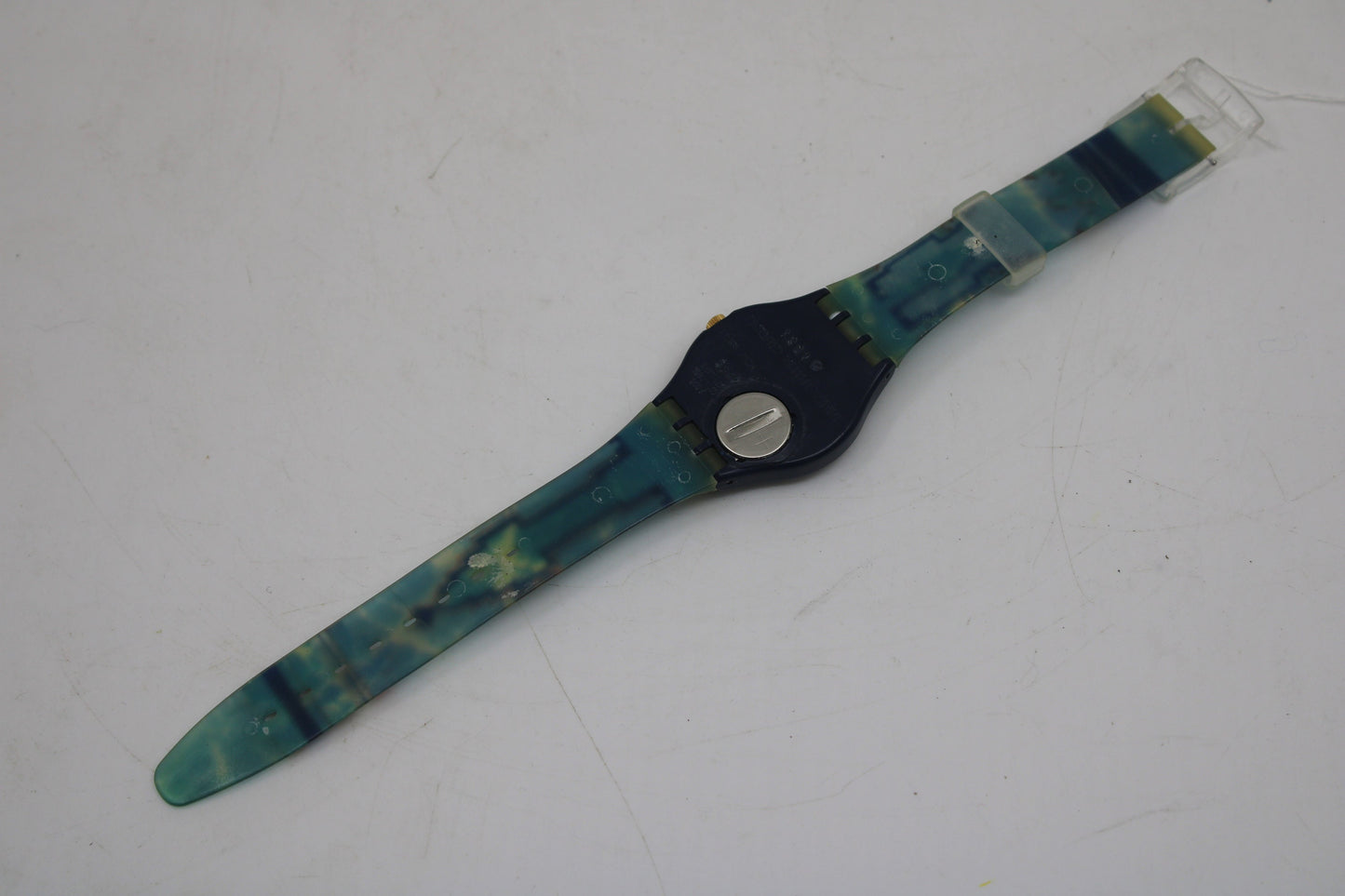 1991 Vintage Gents Swatch, 'Blue Flamingo', GN114, NO box, In VERY Nice, Near Mint Condition, 100% working, Original Strap