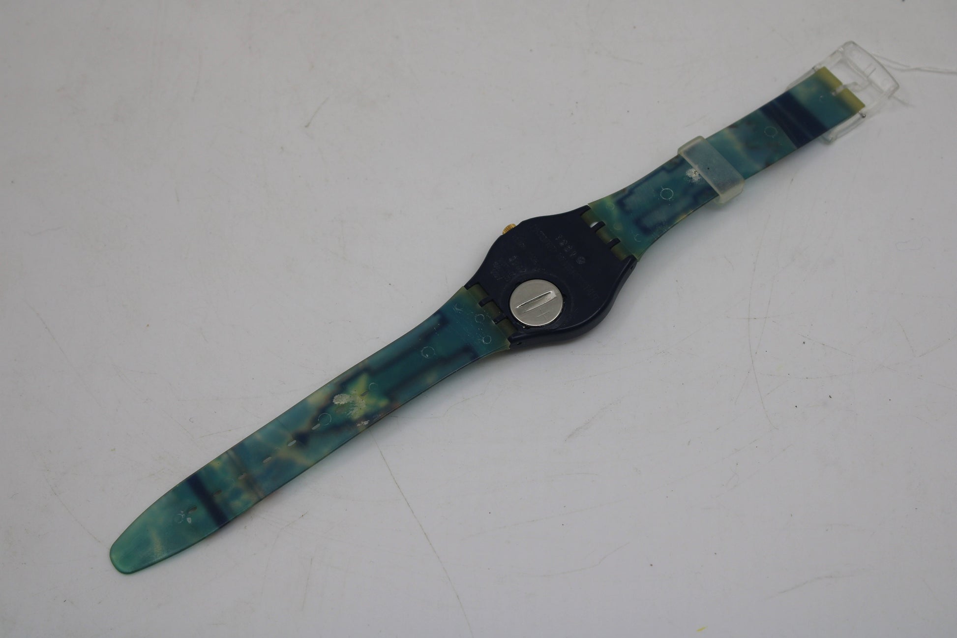 1991 Vintage Gents Swatch, 'Blue Flamingo', GN114, NO box, In VERY Nice, Near Mint Condition, 100% working, Original Strap
