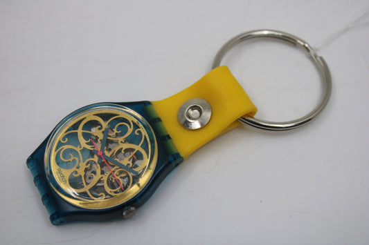 Unique, Vintage Swatch Keychain, GN107, 1990, 'Stucchi', made from recycled, NON-working Gents Swatch watch