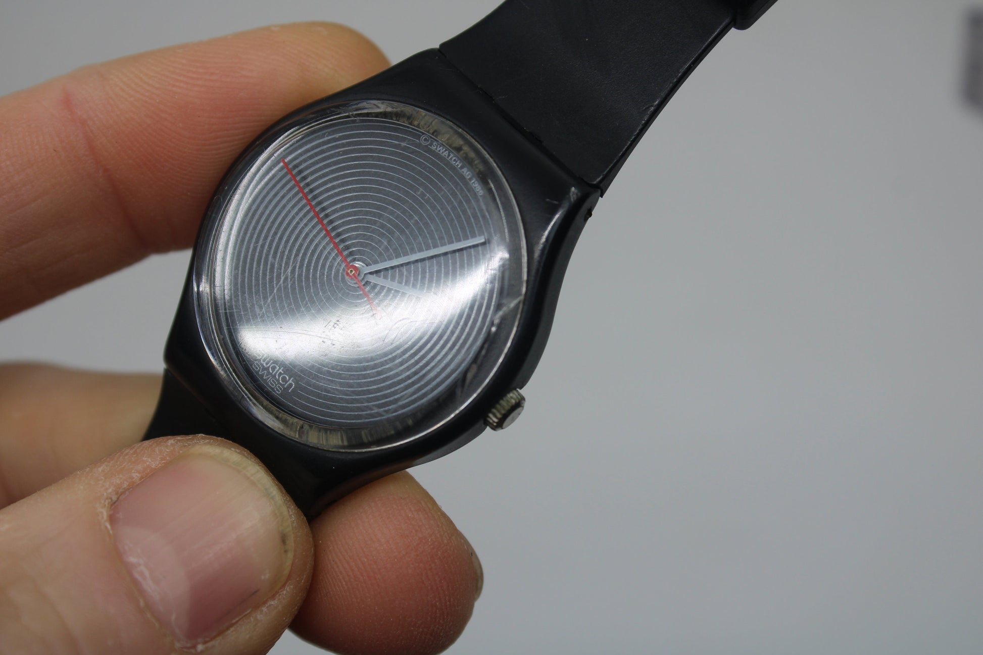 1986, Swatch, Gents, 'Soto', GB109, VERY Nice Condition, 100% working, CRACKED crystal